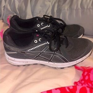 ASICS Women's Black and Pink Athletic Shoes